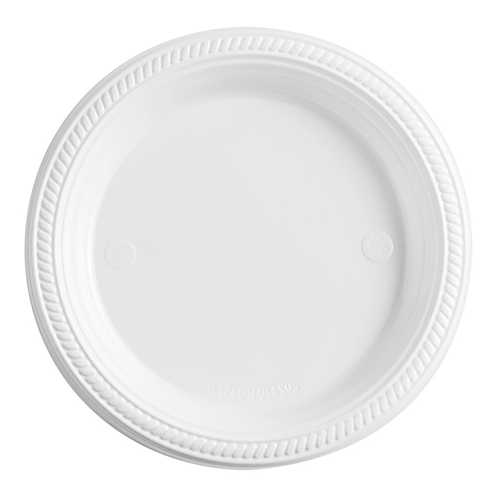 Choice 7" White Plastic Plate - 125/Pack