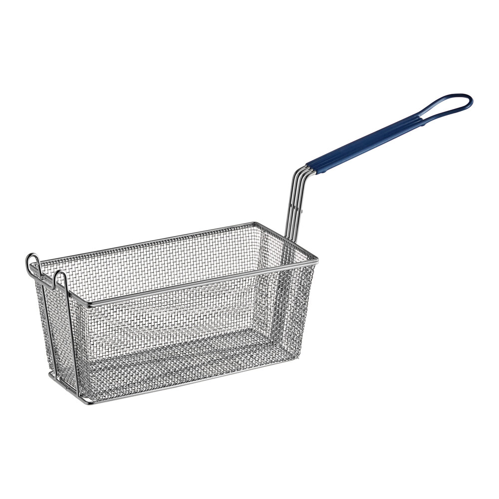 Pitco® P6072146 13 1/4" x 6 1/2" x 5 3/4" Twin Size Fine Mesh Fryer Basket with Front Hook
