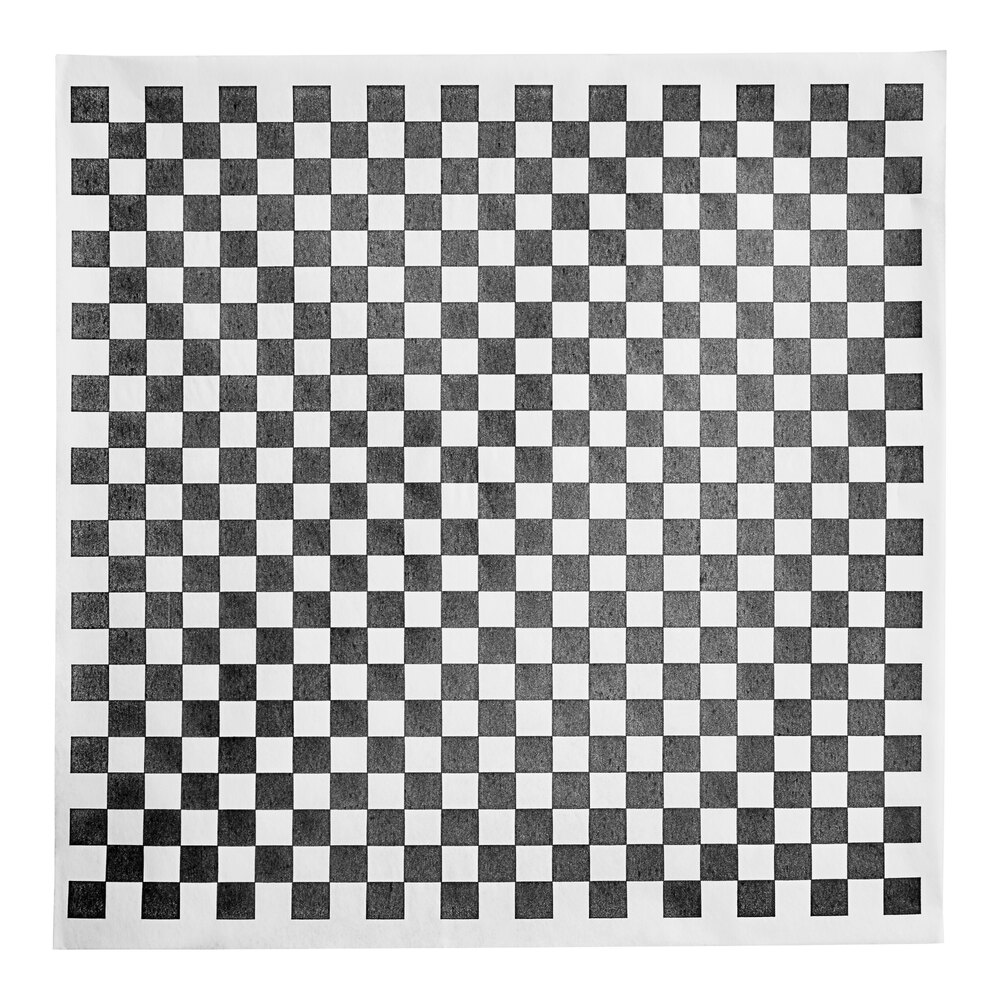Choice 12" x 12" Small Black Check Deli Sandwich Wrap Paper - 5,000/Case