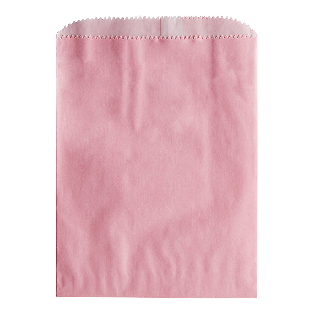 1/2 lb. 7 1/2" x 5 3/4" Customizable Pink Gourmet Bag - 1,000/Case