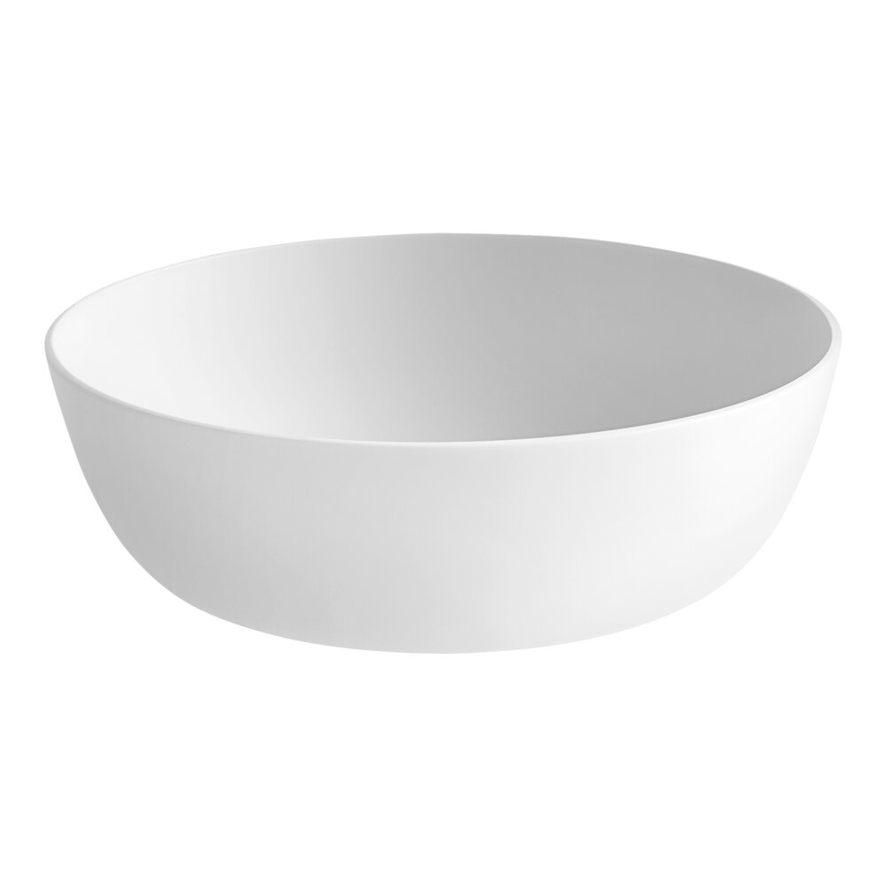 World Centric ZeroWare Reusable 56 oz. PLA White Bowl - 25/Case