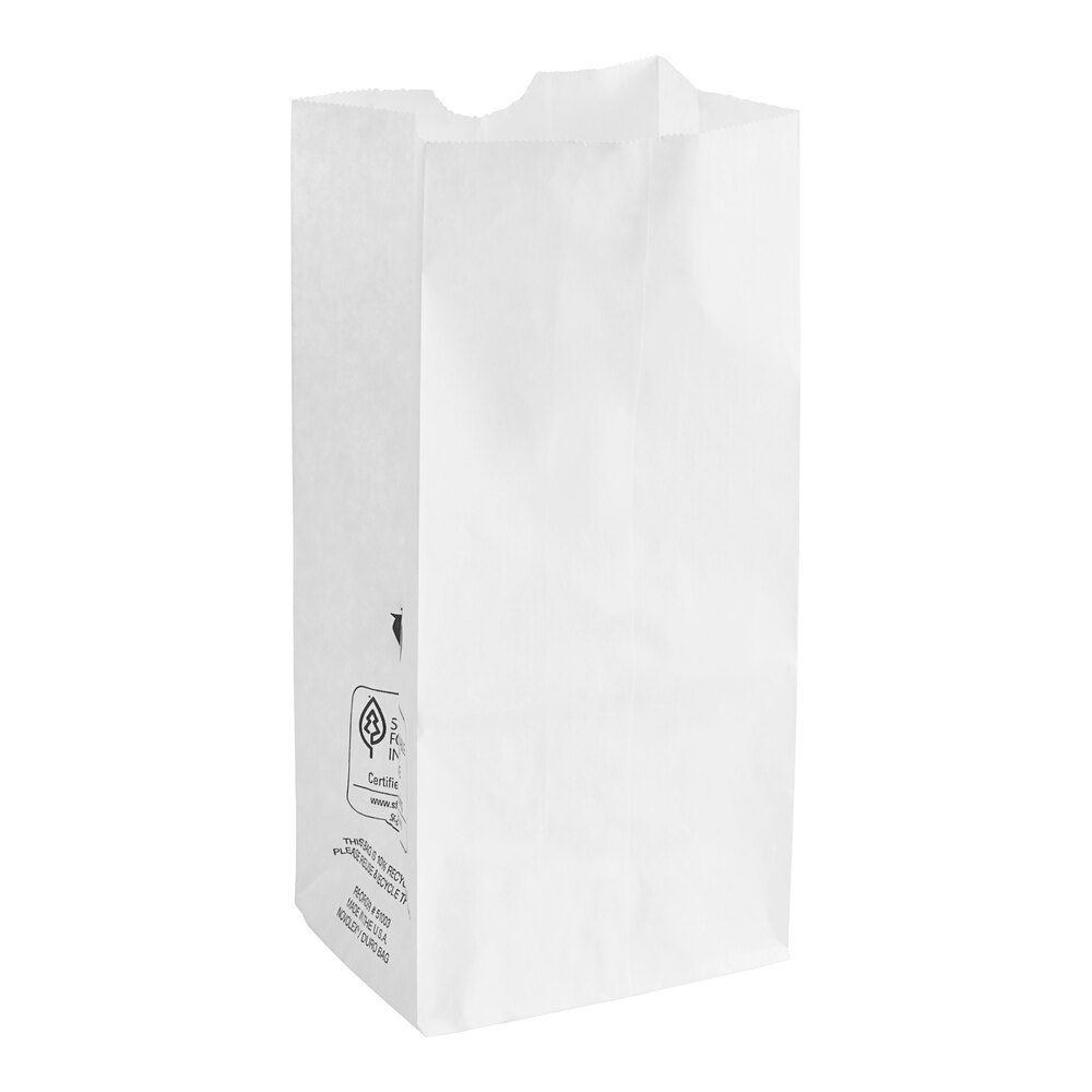 Duro 3 lb. White Paper Bag - 500/Bundle