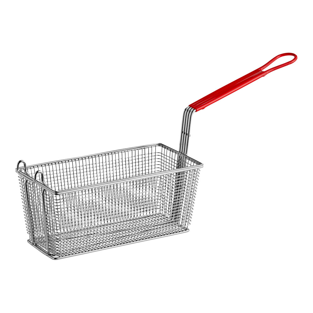 Pitco® A4500307 13" x 6 1/2" x 5 3/4" Double Fryer Basket with Red Handle for SGH50