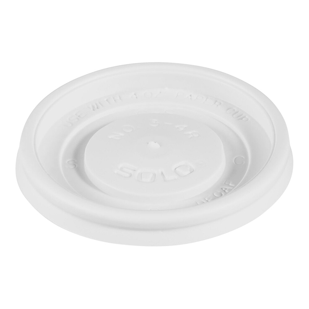 Solo VL34R-0007 4 oz. White Plastic Vented Lid - 1,000/Case