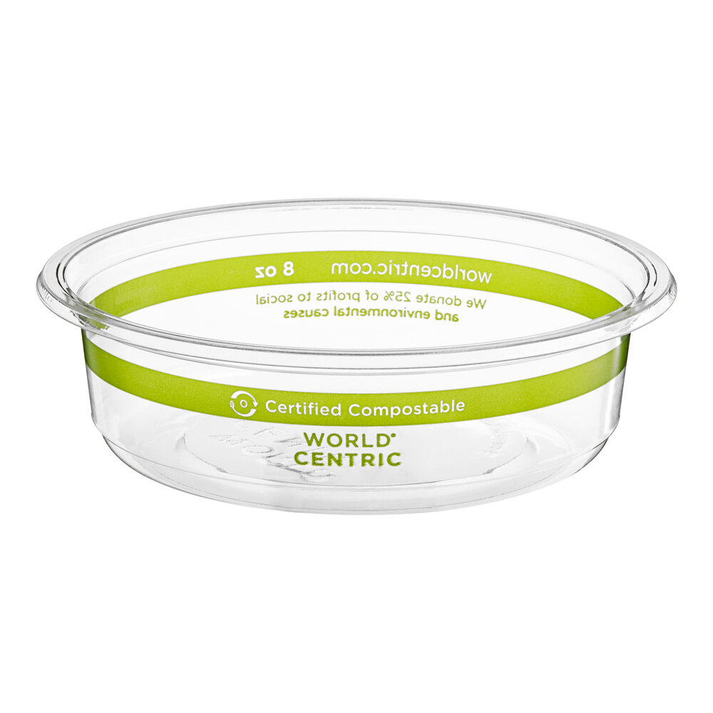 World Centric 8 oz. Compostable Clear PLA Deli Container - 1,000/Case