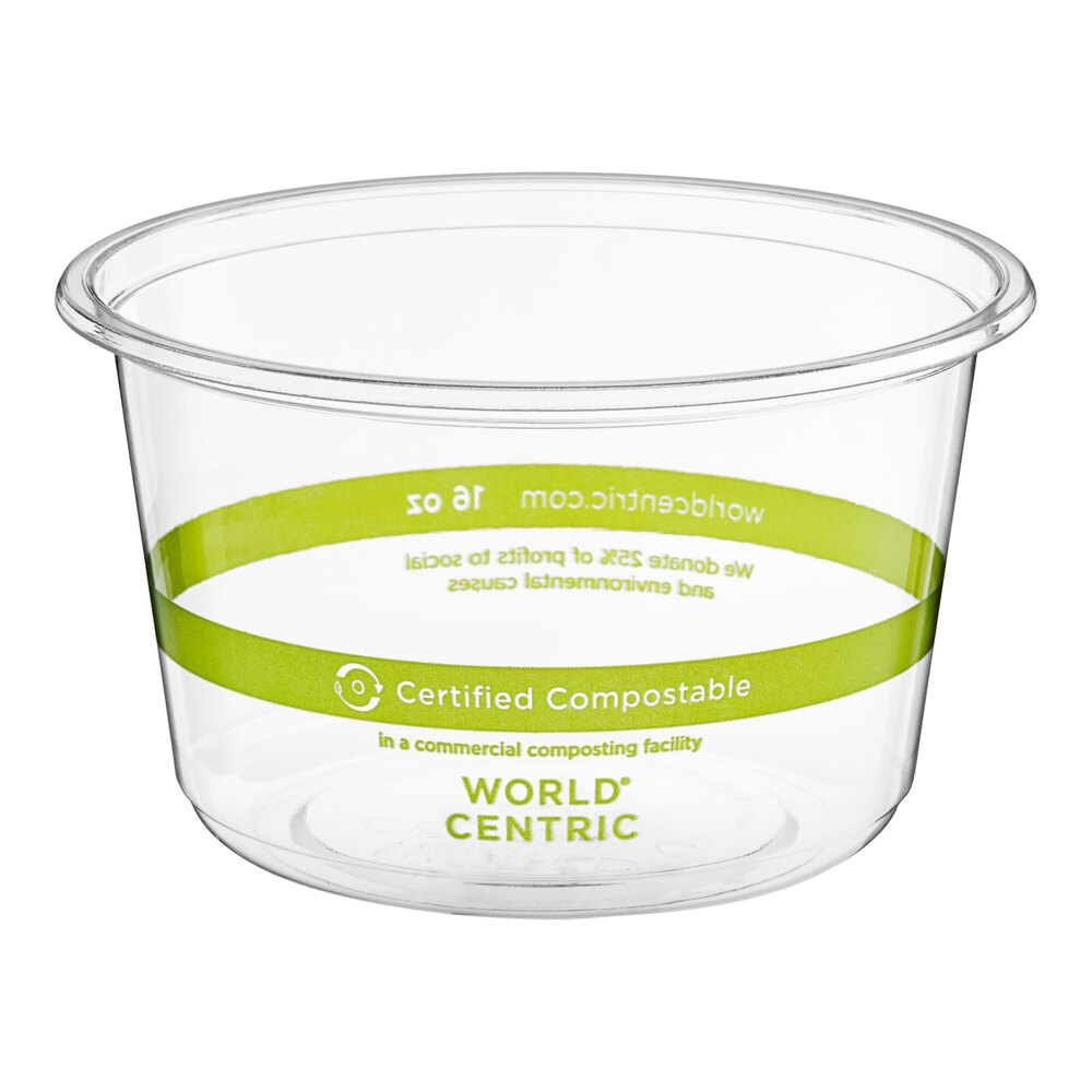 World Centric 16 oz. Compostable Clear PLA Deli Container - 1,000/Case