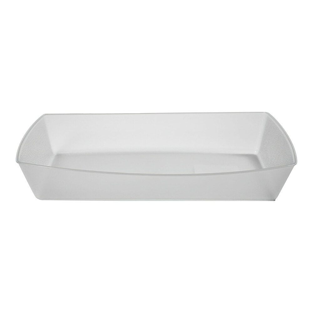 GET Eco-Takeouts 6" x 4" x 1 7/16" Clear Reusable Take-Out Rectangular Food Tray - 48/Case