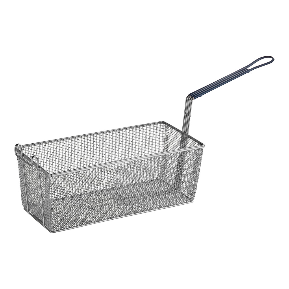 Pitco® P6072188 17 1/4" x 8 1/2" x 5 3/4" Twin Size Fine Mesh Fryer Basket with Front Hook