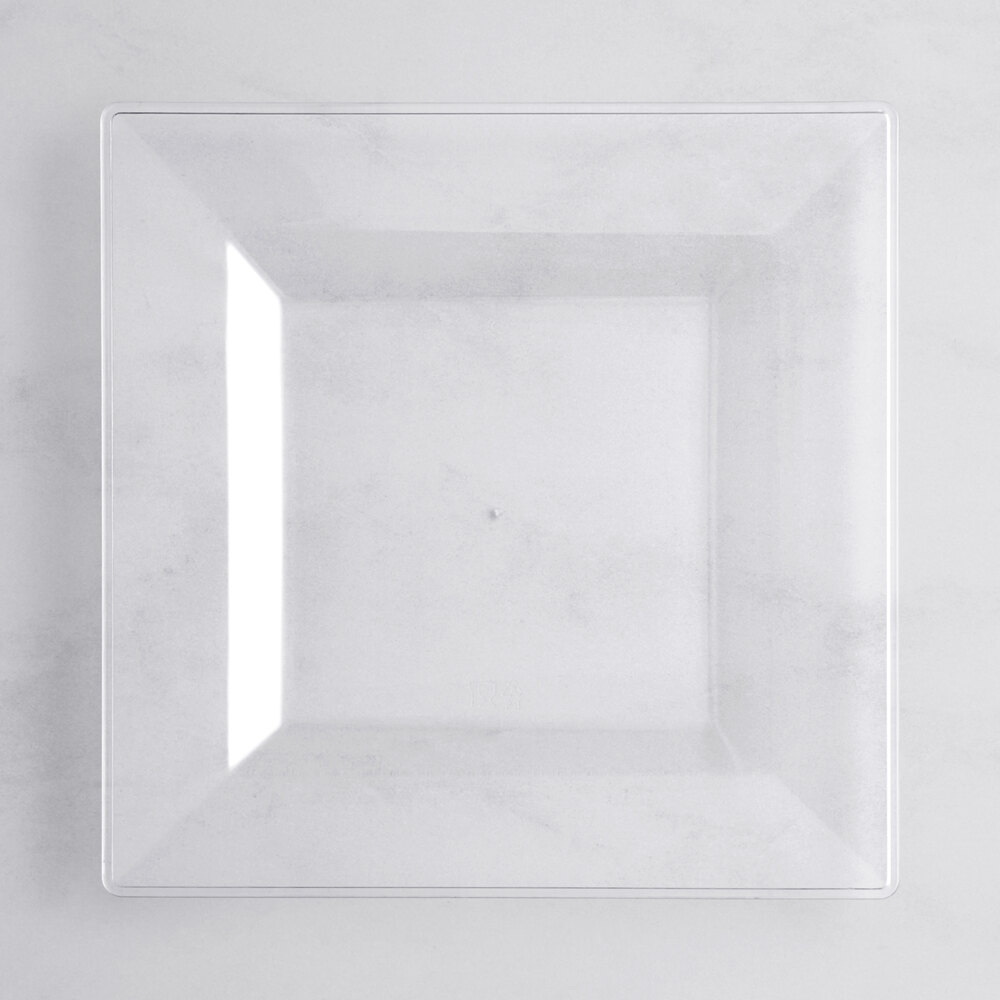 Visions Square 6" Clear Plastic Plate - 10/Sample