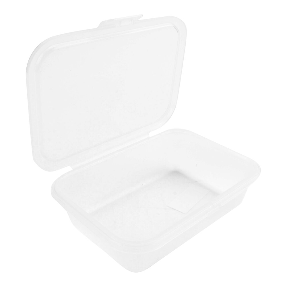 GET Eco-Takeouts 7" x 6 3/8" x 2" Clear Hinged Reusable Take-Out Container - 48/Case