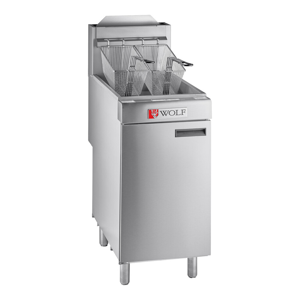 Wolf by Vulcan WF400-1 45-50 lb. Natural Gas Floor Fryer - 120,000 BTU