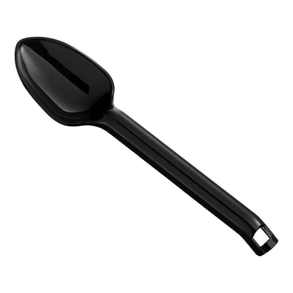 Visions 12" Black Disposable Plastic Serving Spoon - 72/Case