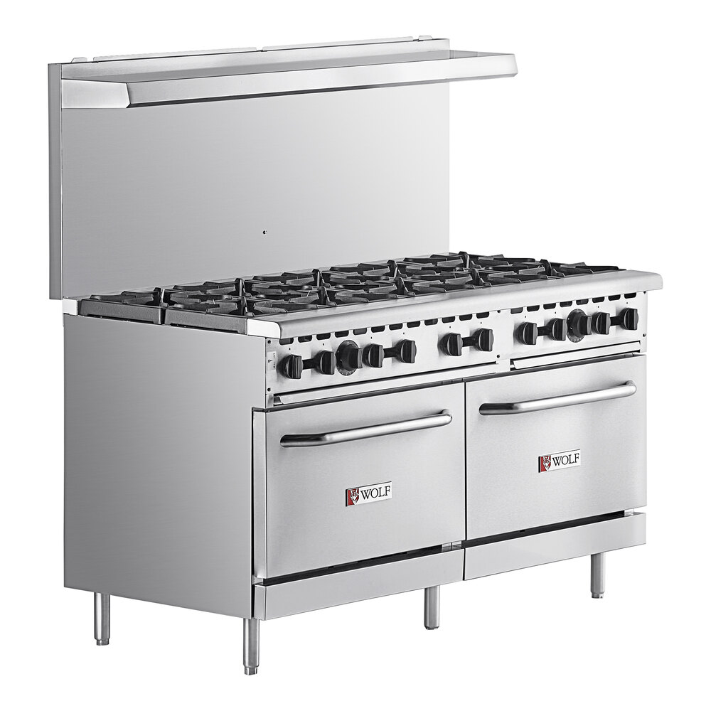 Wolf by Vulcan WX60-10BN WX Series Natural Gas 60" Manual Range with 10 Burners and 2 Standard Ovens - 340,000 BTU