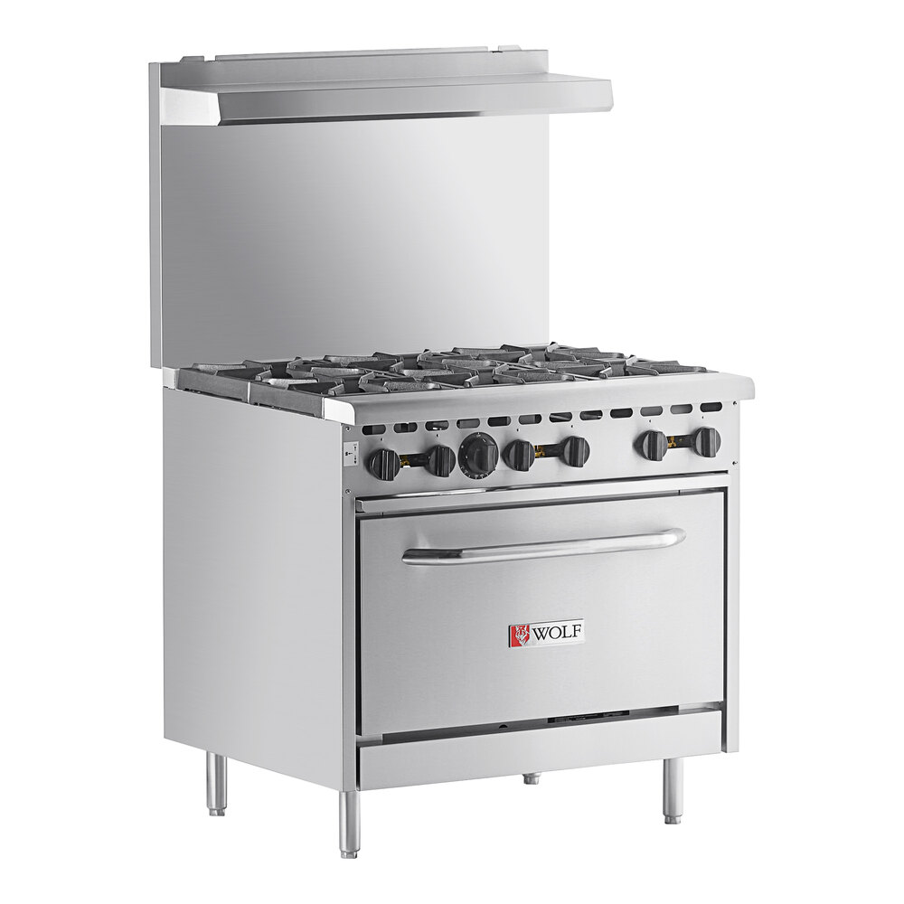 Wolf by Vulcan WX36-6BN WX Series Natural Gas 36" Manual Range with 6 Burners and Standard Oven - 198,000 BTU