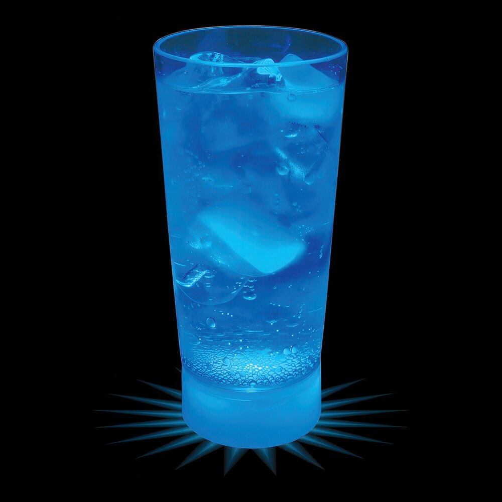 10 oz. Customizable Plastic Cup with Blue LED Light - 50/Case