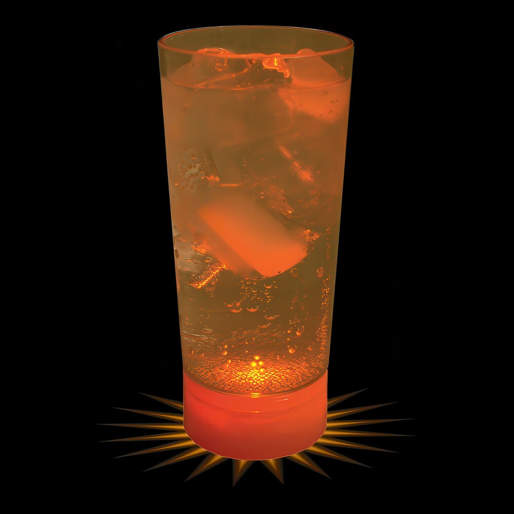 10 oz. Customizable Plastic Cup with Orange LED Light - 50/Case