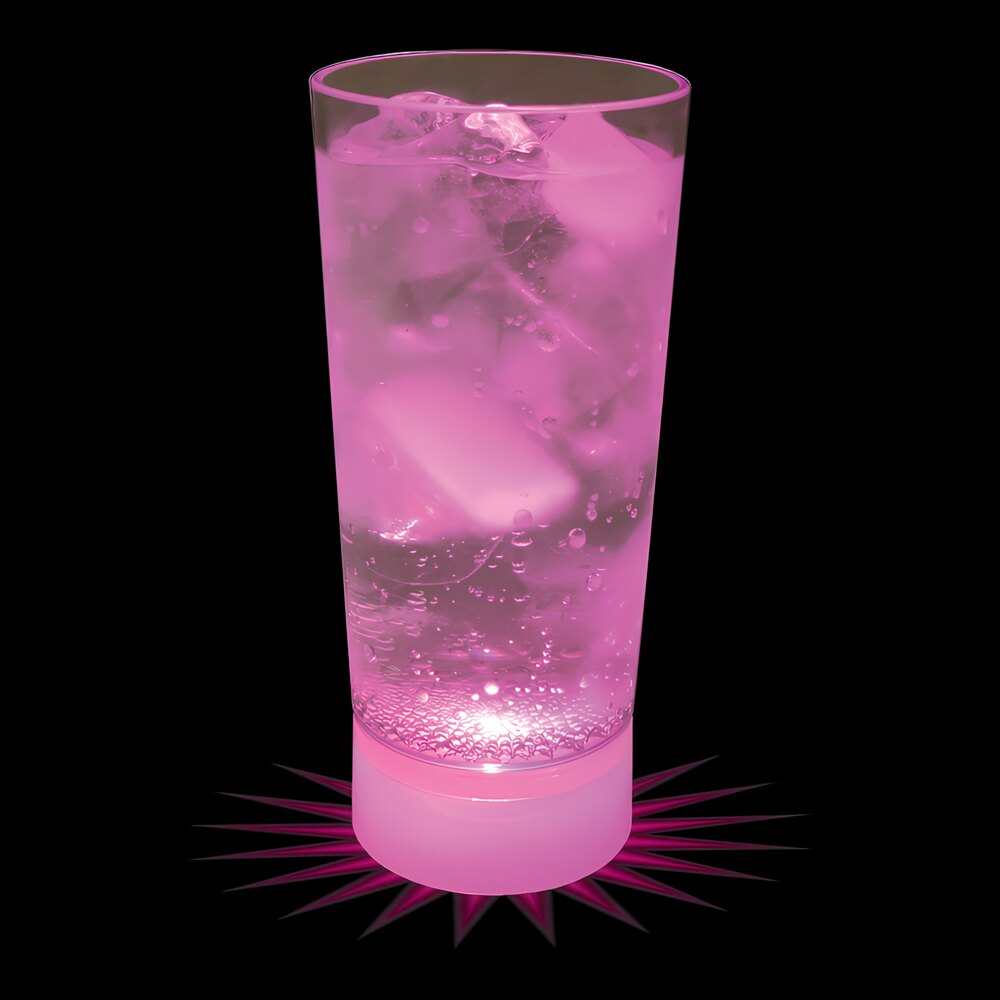 10 oz. Customizable Plastic Cup with Pink LED Light - 50/Case