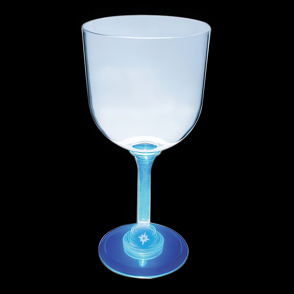 14 oz. Customizable Plastic Goblet with Blue LED Light - 24/Case