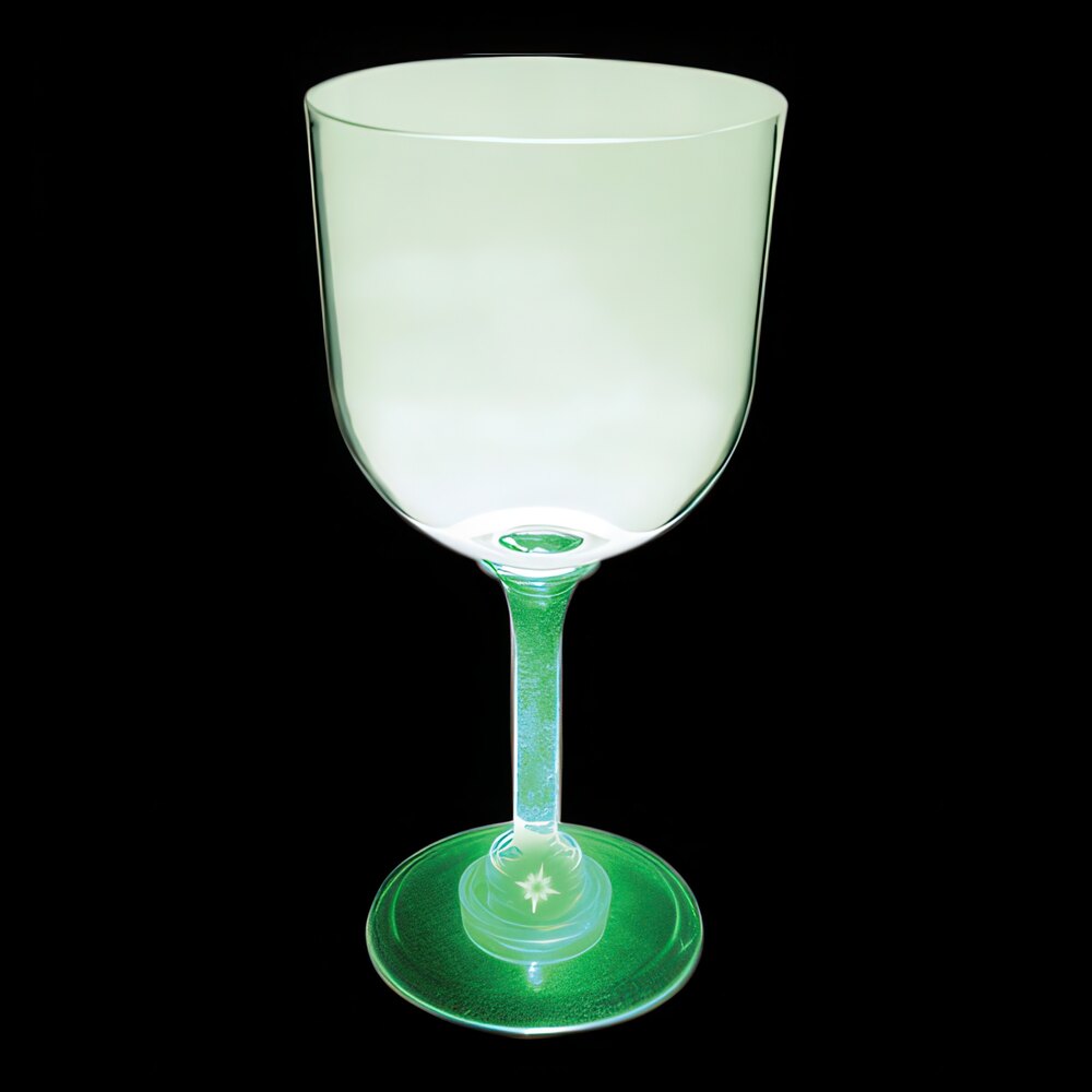 14 oz. Customizable Plastic Goblet with Green LED Light - 24/Case