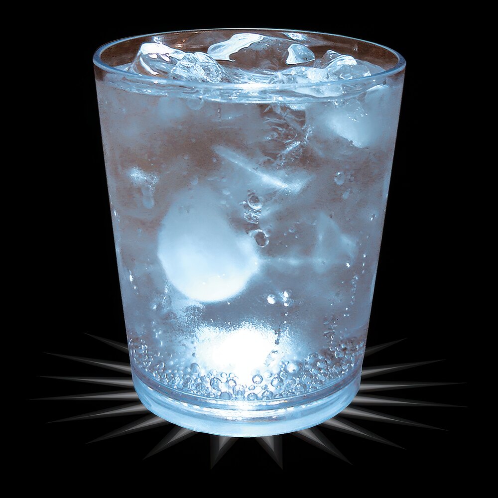 12 oz. Customizable Plastic Rocks Cup with White LED Light - 100/Case