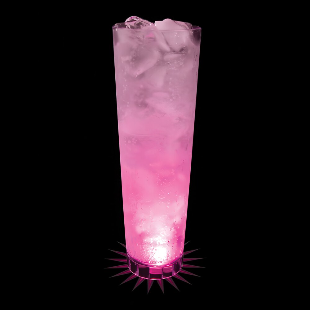 32 oz. Customizable Plastic Cup with Pink LED Light - 25/Case