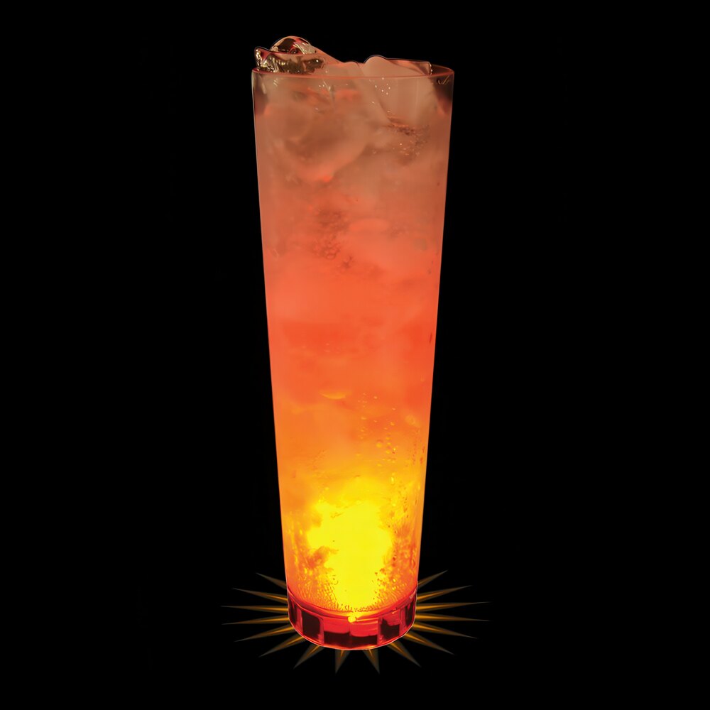 32 oz. Customizable Plastic Cup with Orange LED Light - 25/Case