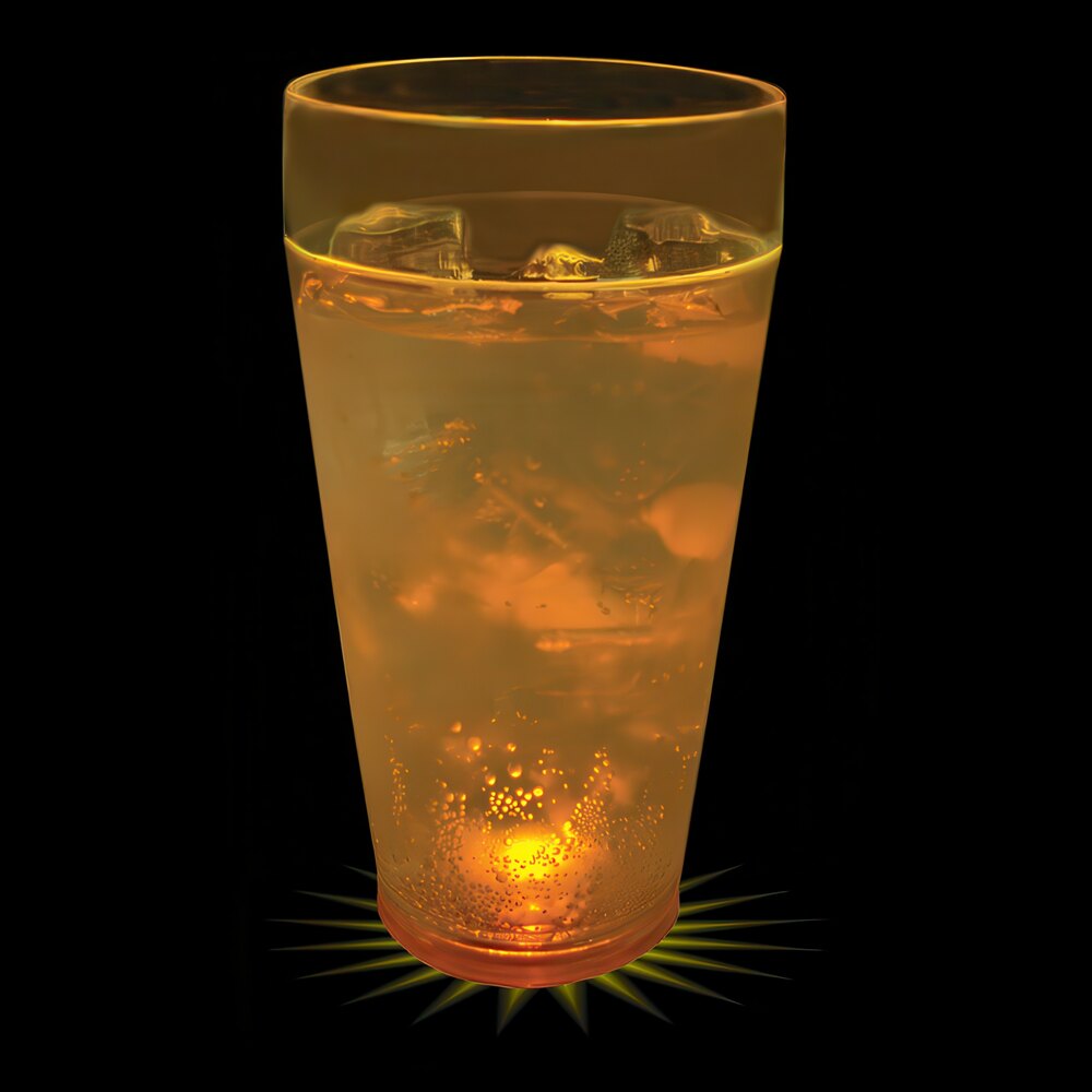 20 oz. Customizable Plastic Cup with Yellow LED Light - 100/Case