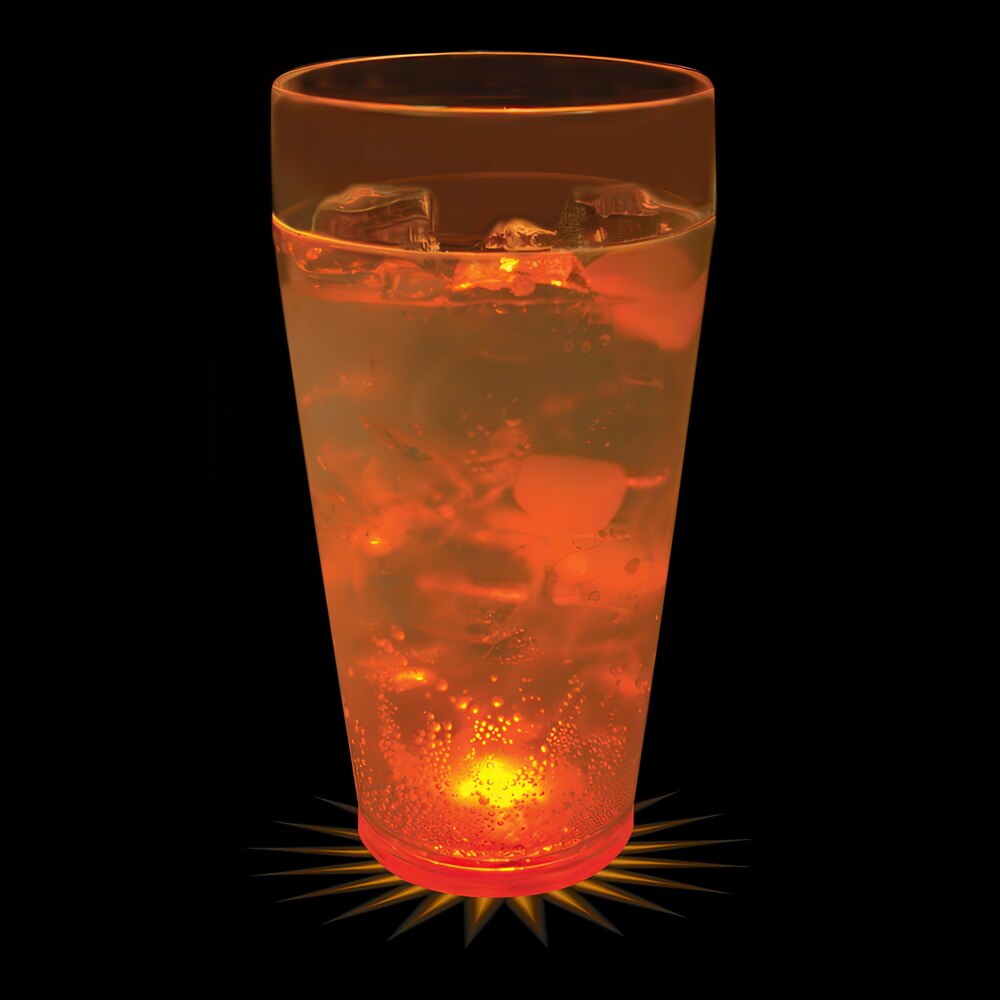 20 oz. Customizable Plastic Cup with Orange LED Light - 100/Case