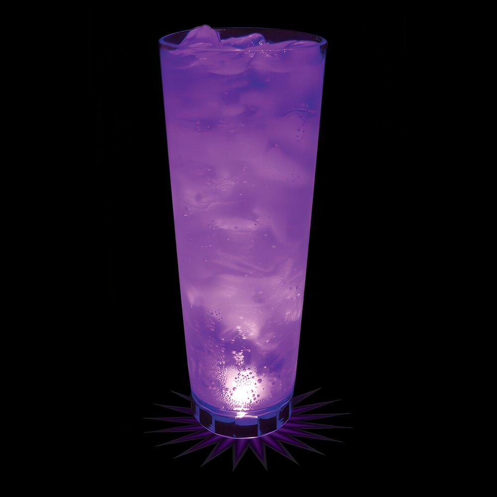 24 oz. Customizable Plastic Cup with Purple LED Light - 25/Case