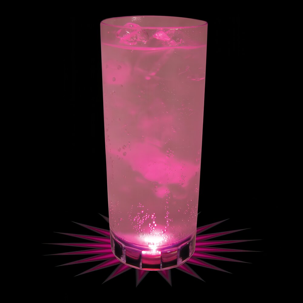 14 oz. Customizable Plastic Cup with Pink LED Light - 50/Case
