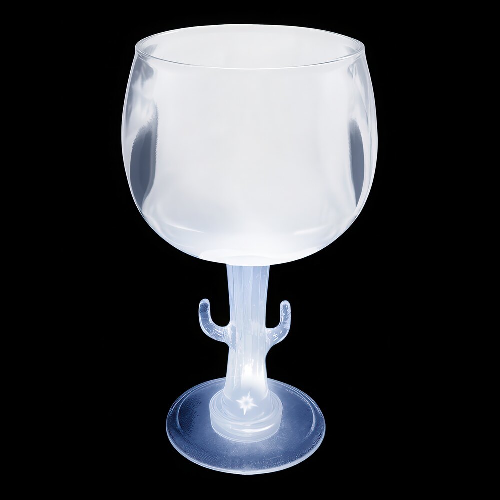 12 oz. Customizable Plastic Cactus Stem Goblet with White LED Light - 24/Case