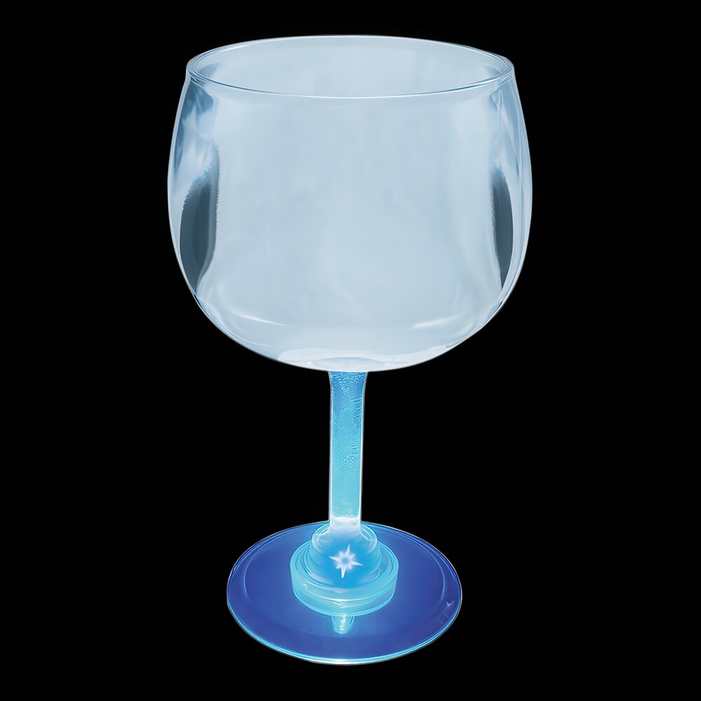 12 oz. Customizable Plastic Goblet with Blue LED Light - 24/Case