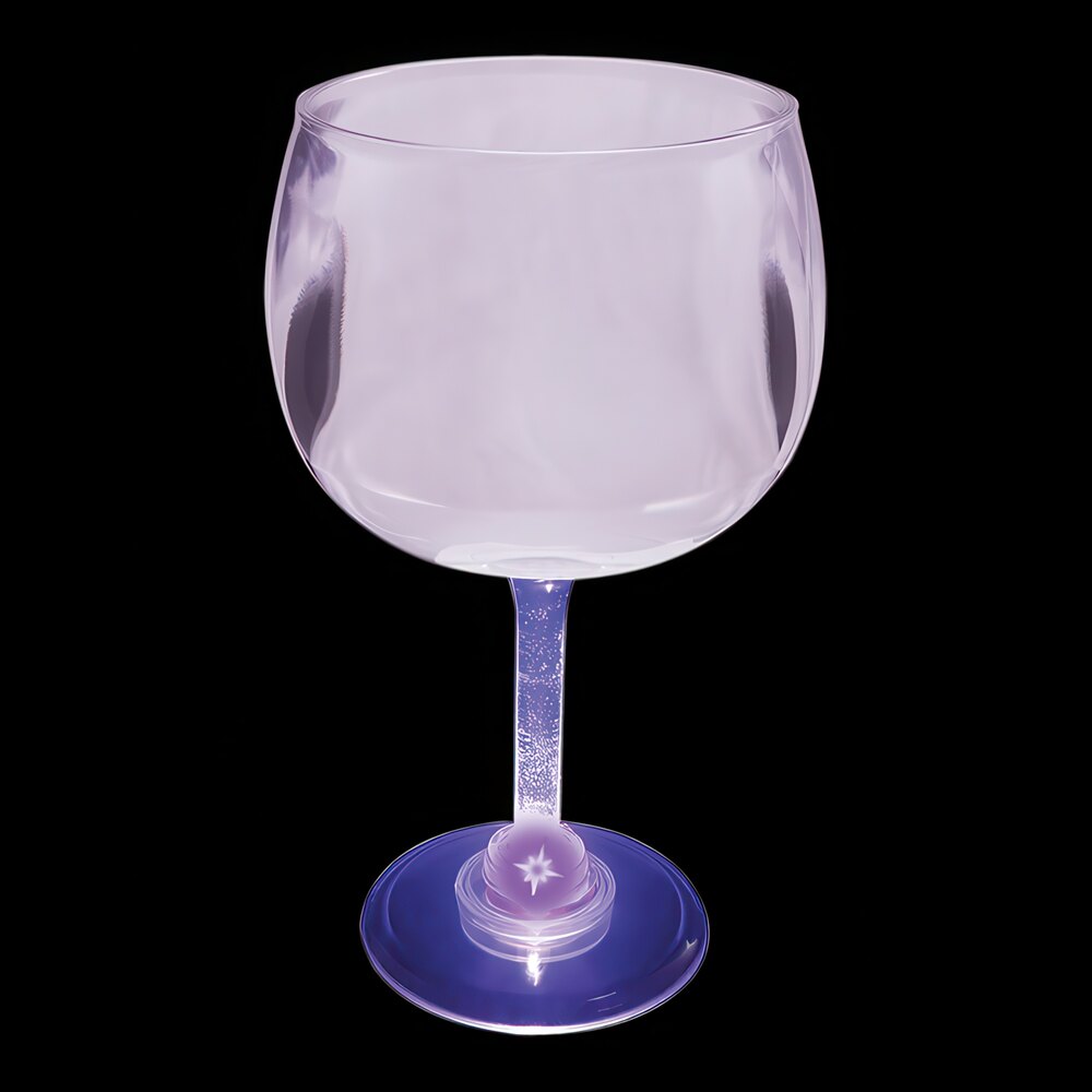 12 oz. Customizable Plastic Goblet with Purple LED Light - 24/Case