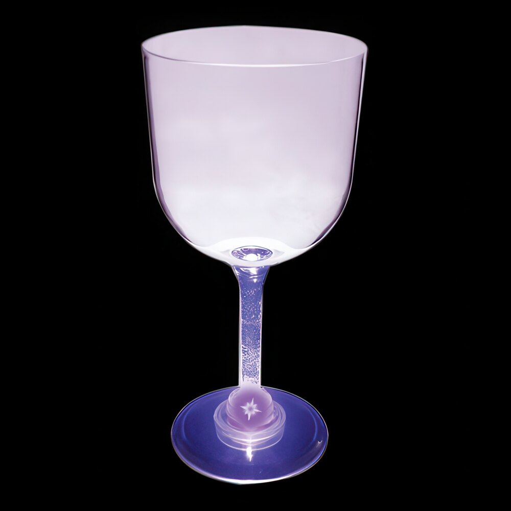 14 oz. Customizable Plastic Goblet with Purple LED Light - 24/Case