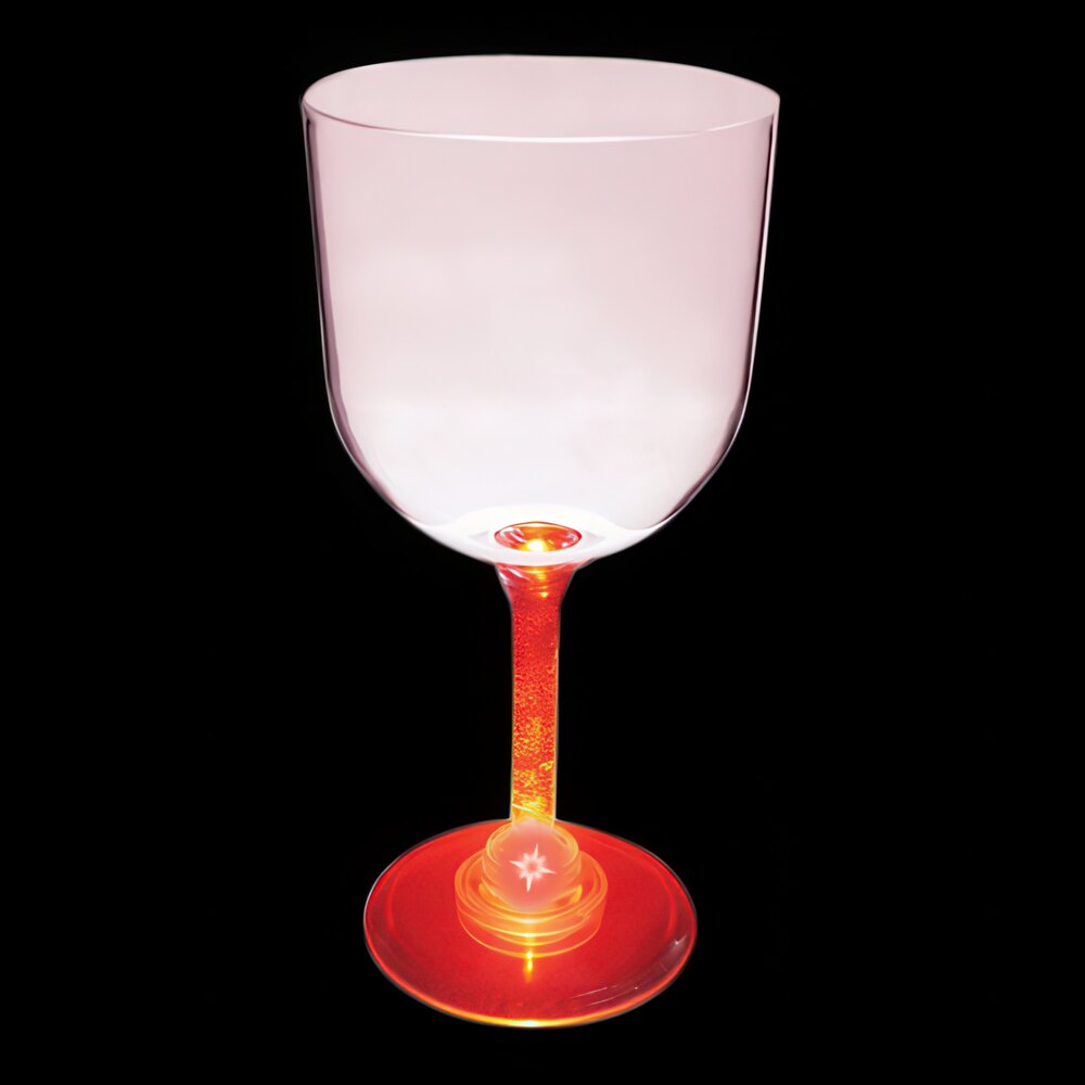 14 oz. Customizable Plastic Goblet with Red LED Light - 24/Case