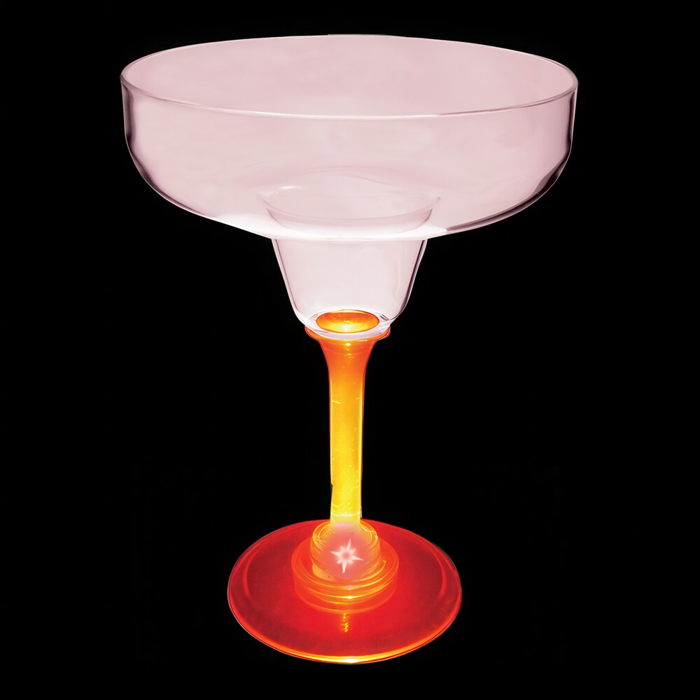 12 oz. Customizable Plastic Margarita Cup with Red LED Light - 24/Case