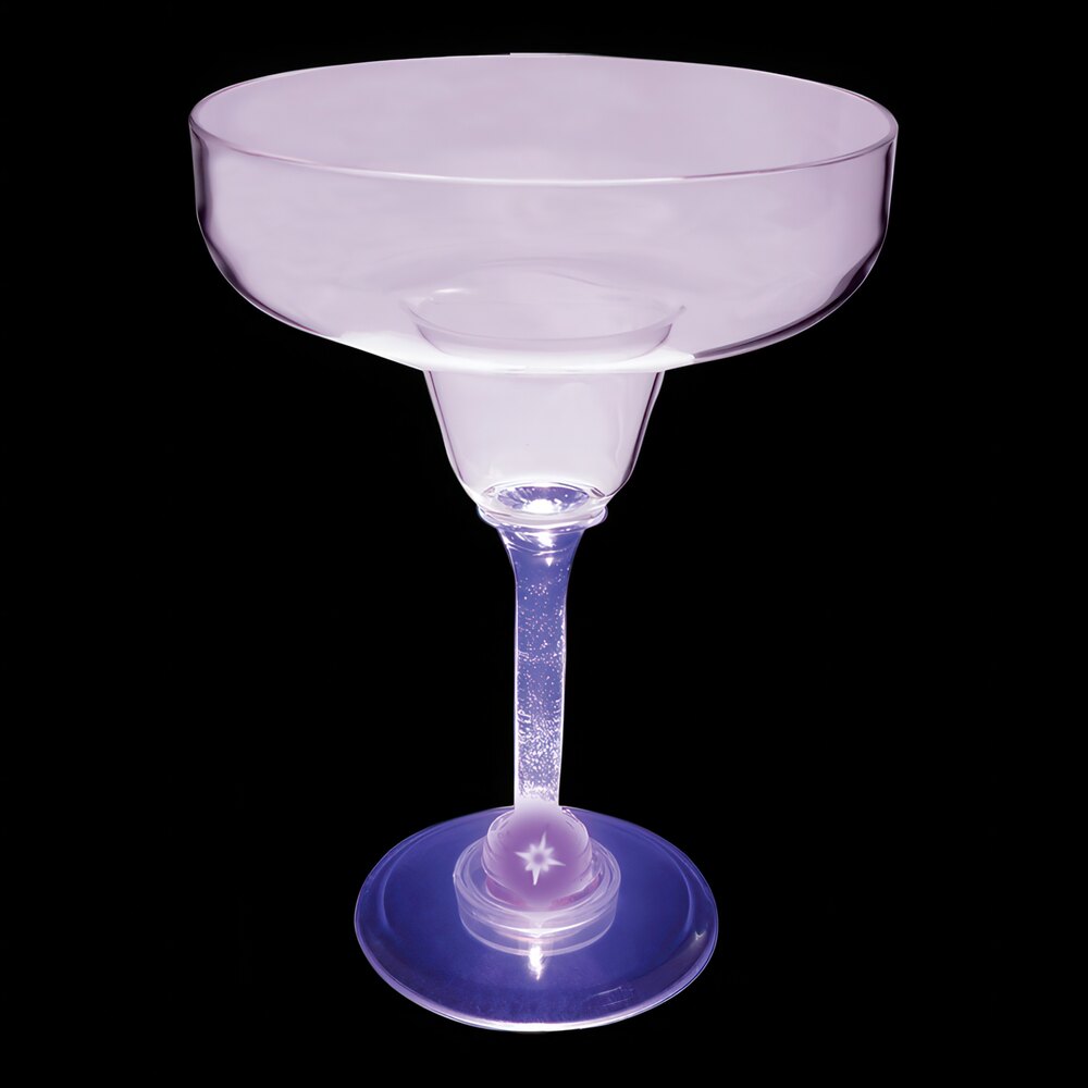 12 oz. Customizable Plastic Margarita Cup with Purple LED Light - 24/Case