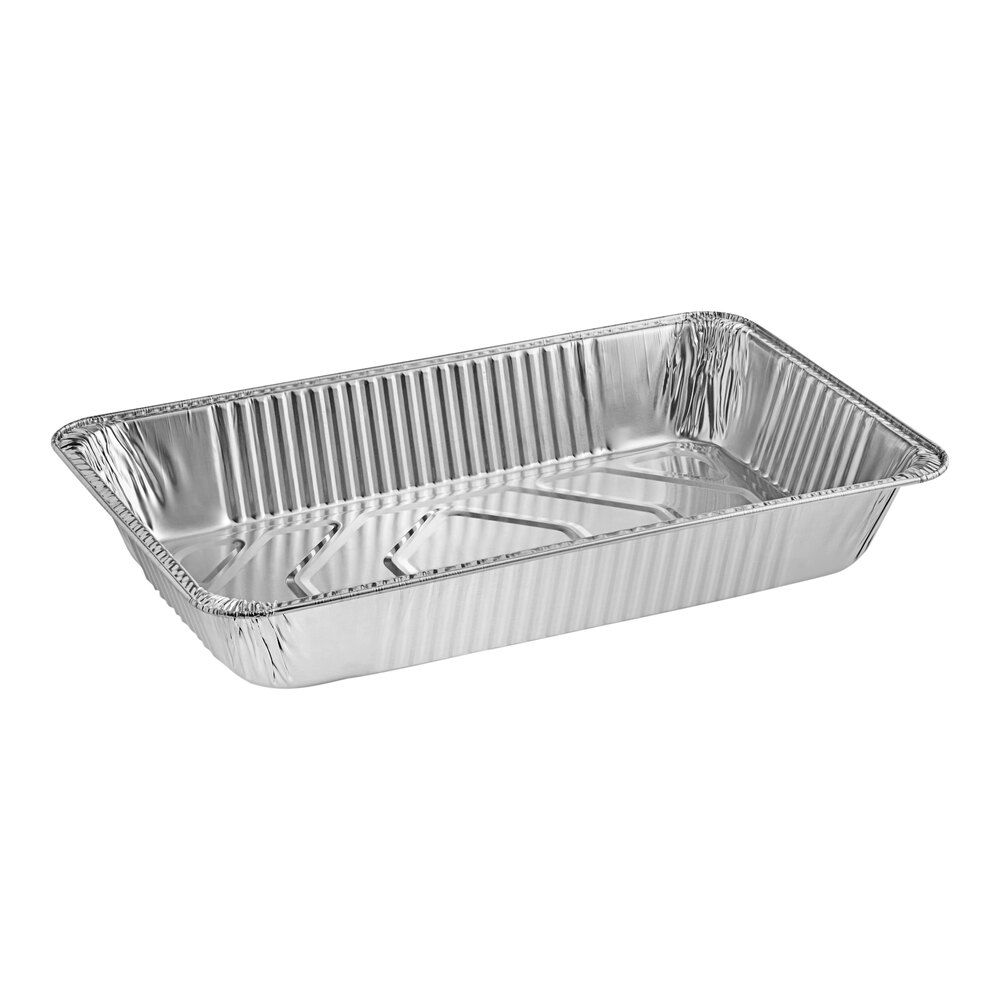 Choice Full Size Heavy-Duty Foil Steam Table Pan Deep 3 3/8" Depth - 10/Pack