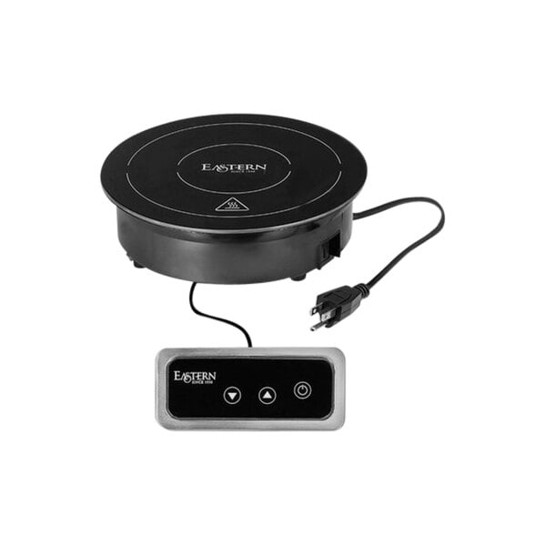 Eastern Tabletop 801IND Black Round Drop-In / Countertop Daisy Chain Single Induction Range - 120V, 600W