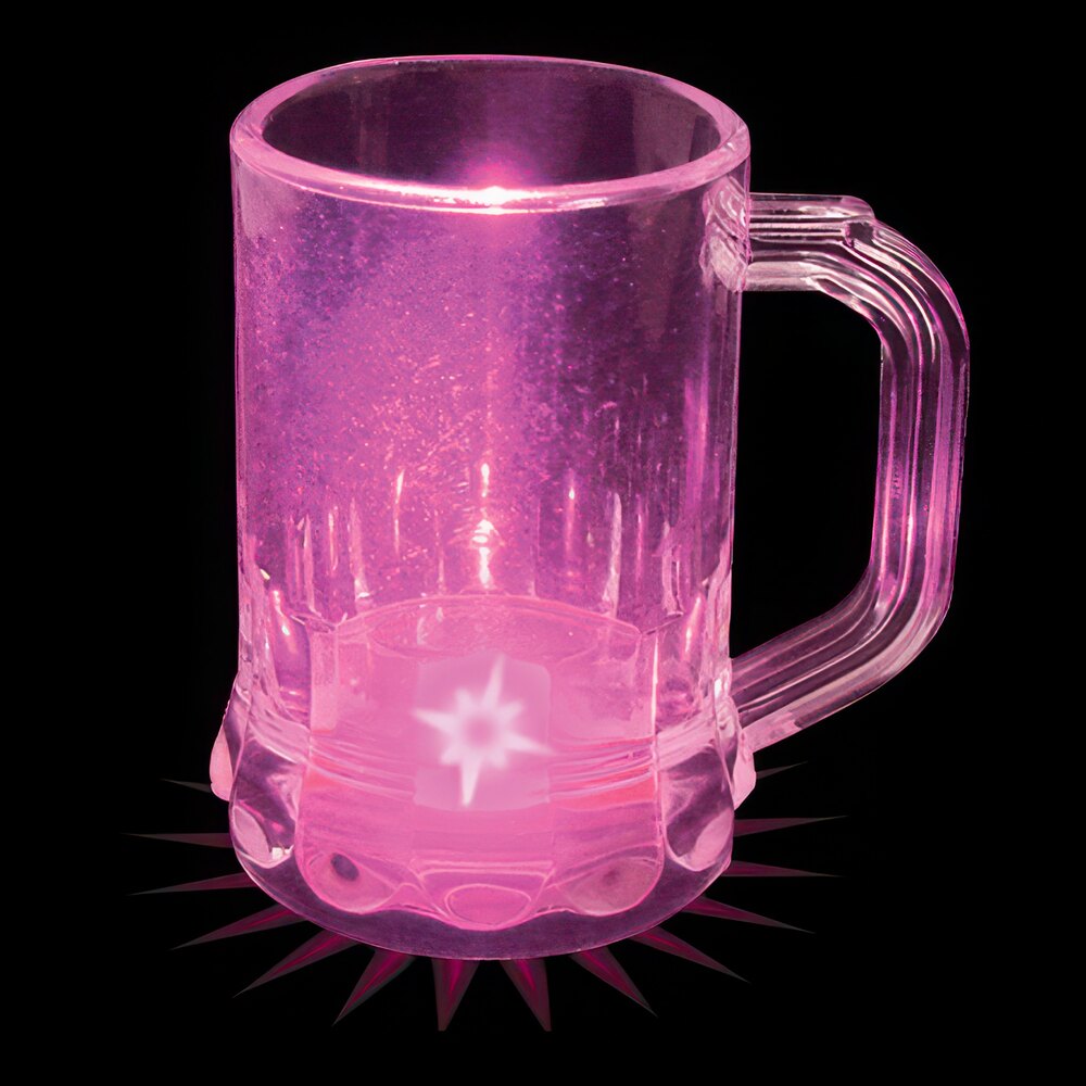 1.25 oz. Customizable Plastic Mini Mug with Pink LED Light - 100/Case