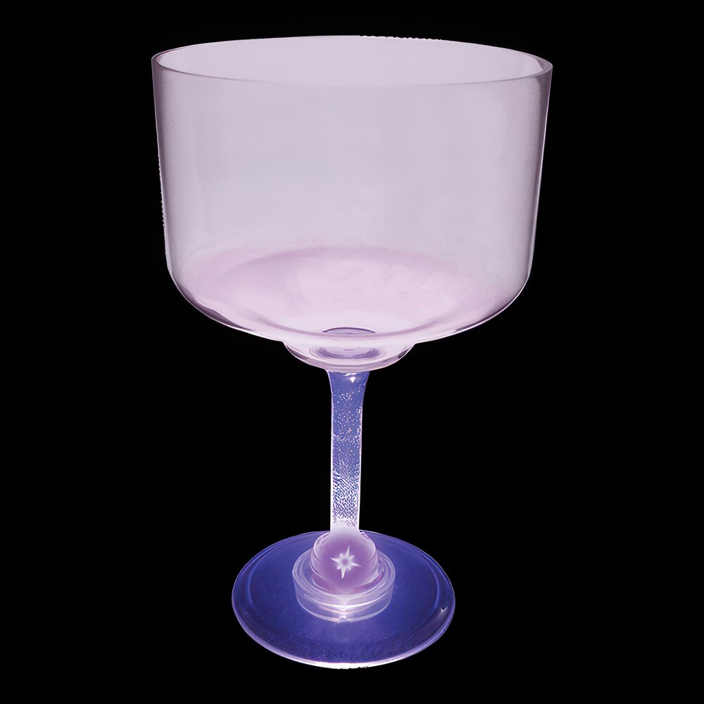 18 oz. Customizable Plastic Margarita Cup with Purple LED Light - 24/Case
