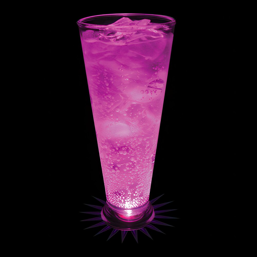 16 oz. Customizable Plastic Pilsner Cup with Purple LED Light - 50/Case