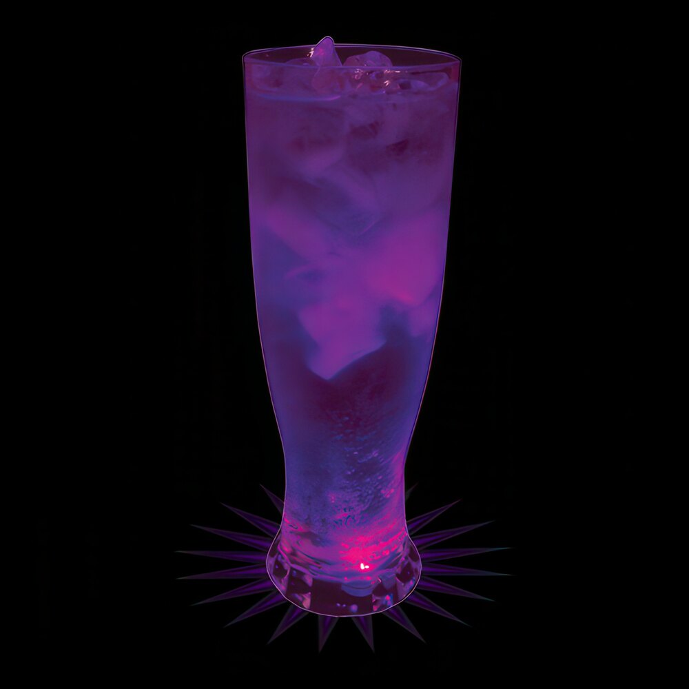 22 oz. Customizable Plastic Pilsner Cup with Purple LED Light - 25/Case