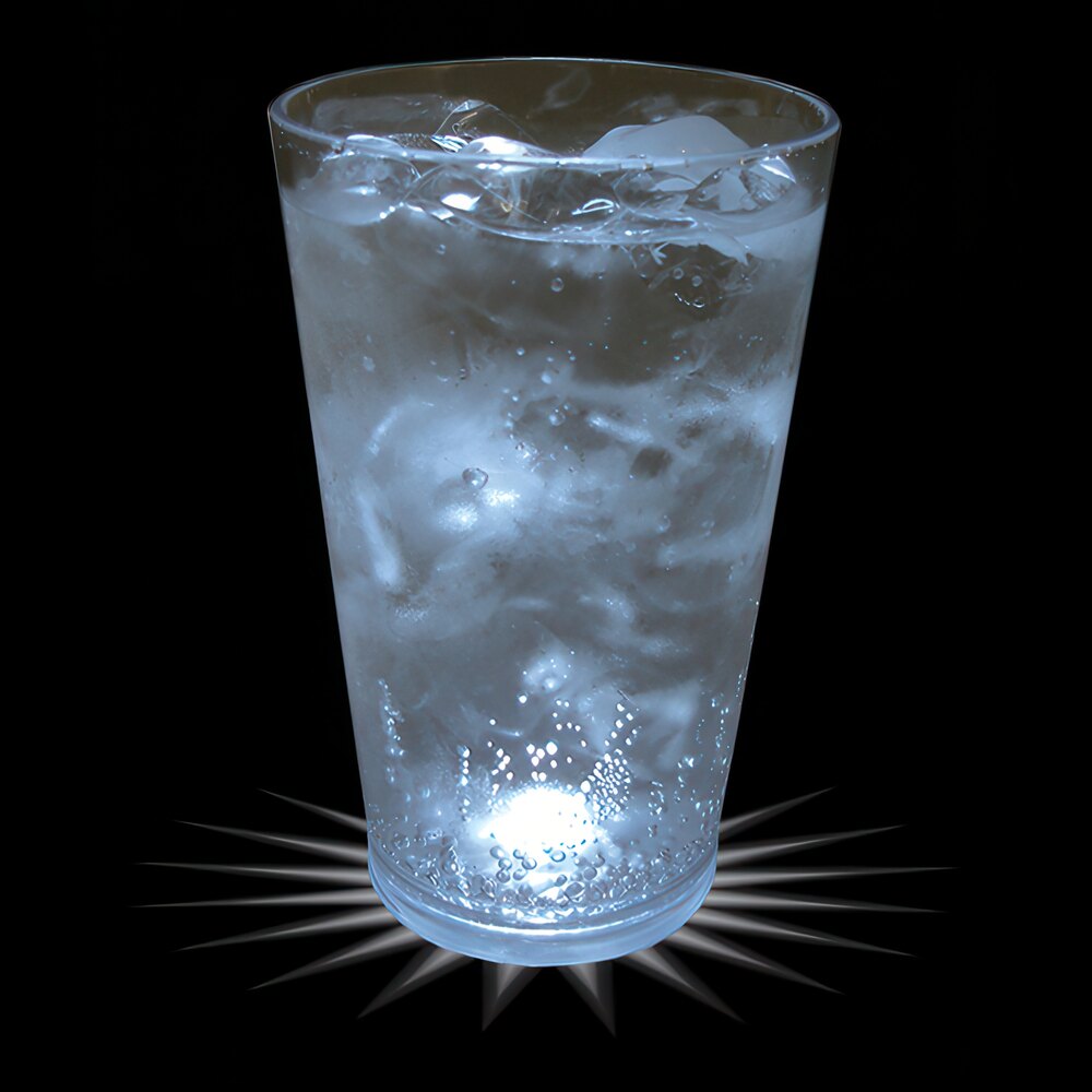 16 oz. Customizable Plastic Pint Cup with White LED Light - 100/Case
