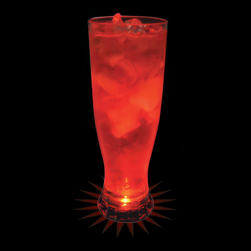 22 oz. Customizable Plastic Pilsner Cup with Red LED Light - 25/Case
