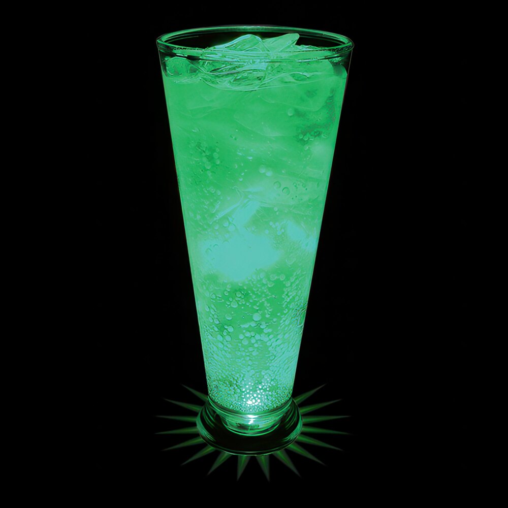 12 oz. Customizable Plastic Pilsner Cup with Green LED Light - 50/Case