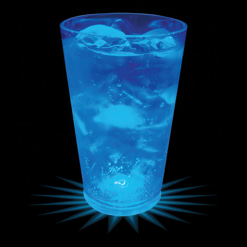 16 oz. Customizable Plastic Pint Cup with Blue LED Light - 100/Case