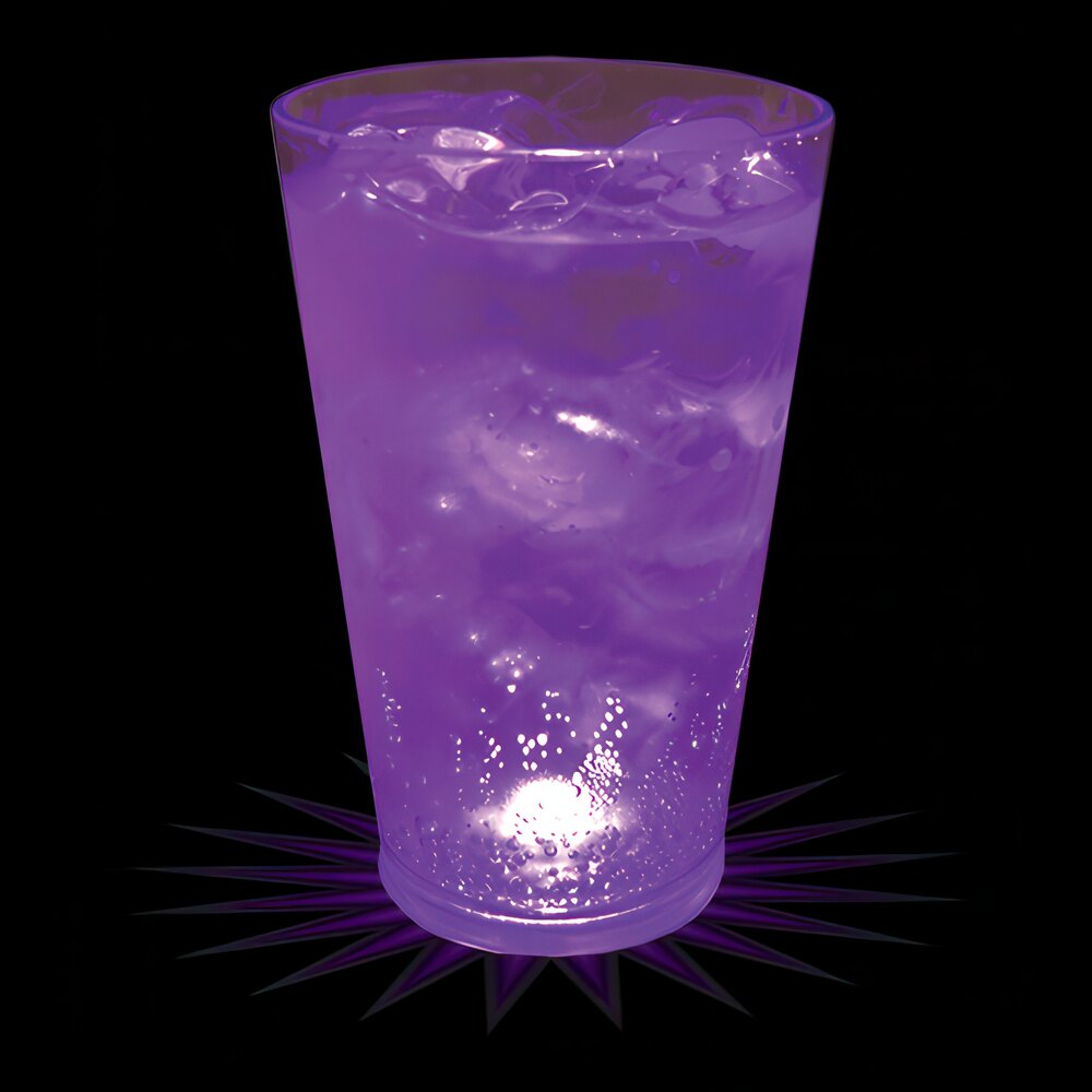 16 oz. Customizable Plastic Pint Cup with Purple LED Light - 100/Case