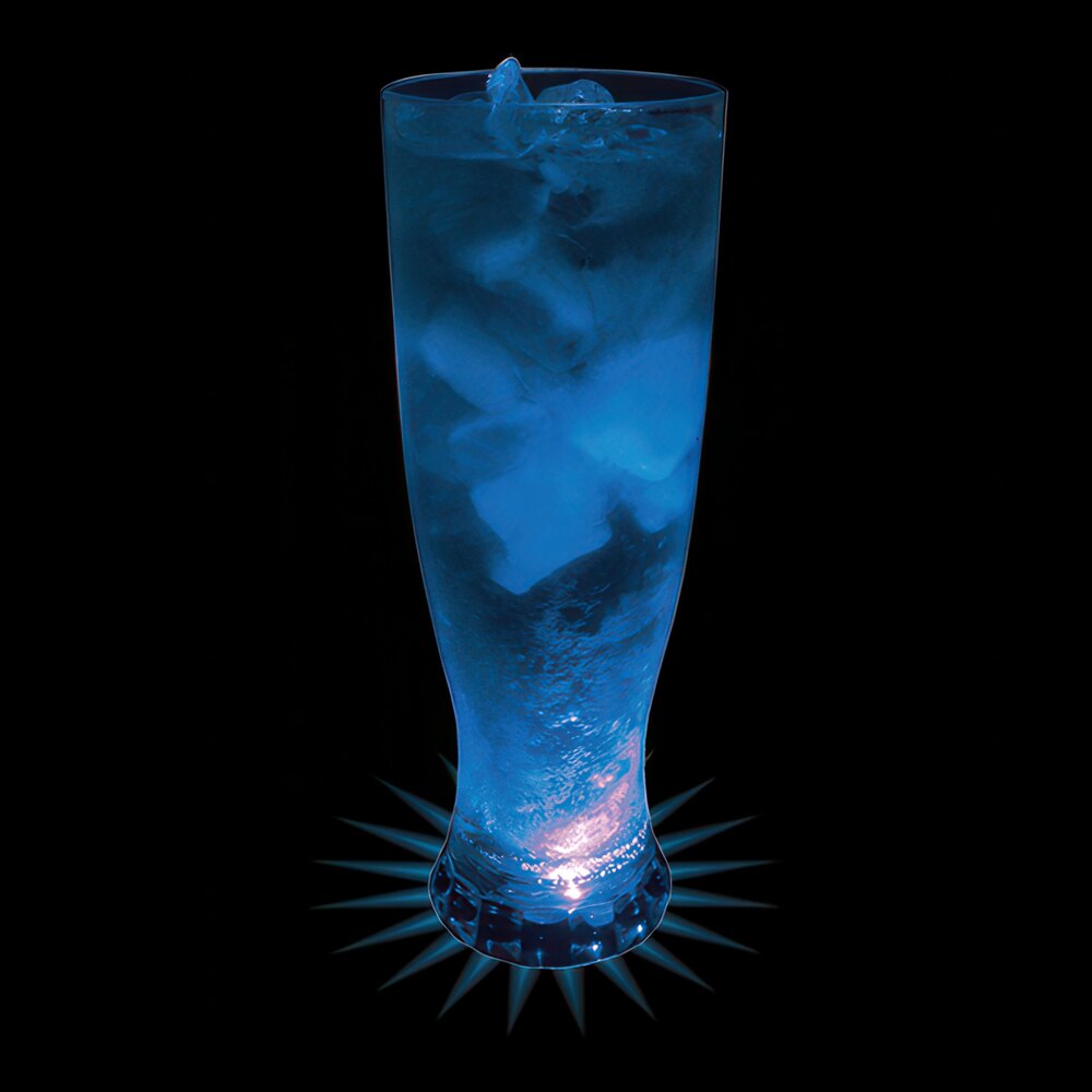 22 oz. Customizable Plastic Pilsner Cup with Blue LED Light - 25/Case
