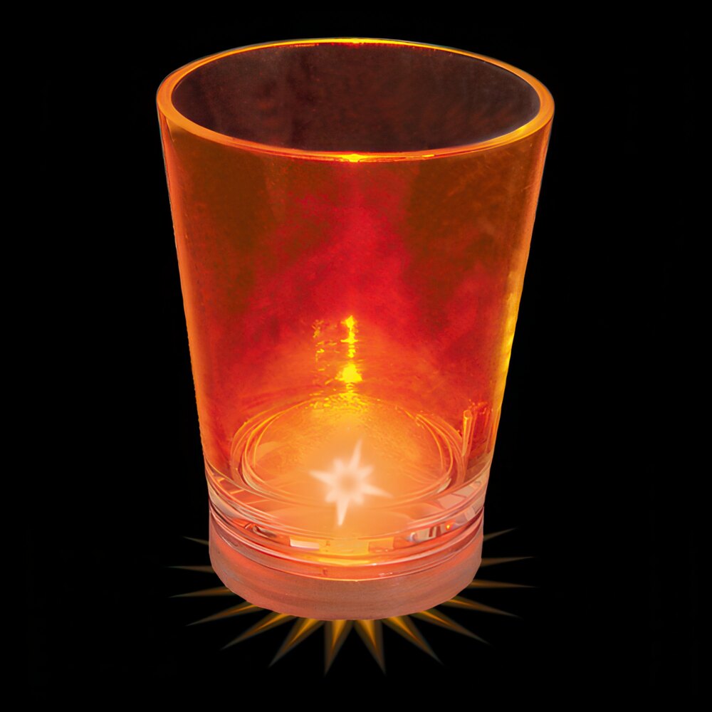 1.25 oz. Customizable Plastic Shot Cup with Orange LED Light - 100/Case